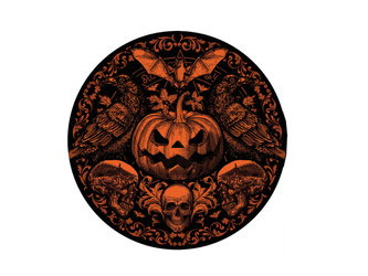 TALERZYKI PAPIEROWE UPIORNA DYNIA 23 CM 6 SZT.