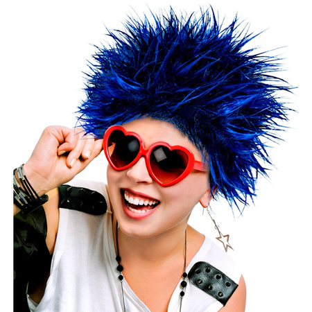 PERUKA NIEBIESKA PUNK