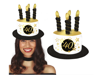 KAPELUSZ 40 URODZINY ŚWIECZKI