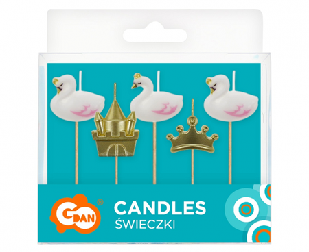 ŚWIECZKI PIKERY ŁABĘDZIE 5 SZT