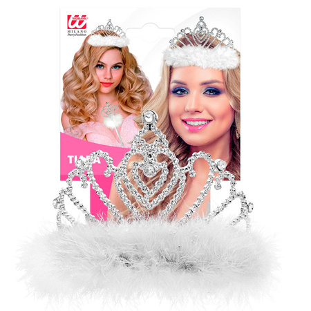 TIARA KORONA KSIĘŻNICZKI Z PUSZKIEM