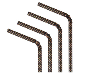 SŁOMKI PAPIEROWE CZARNO RÓŻOWE 10 SZT