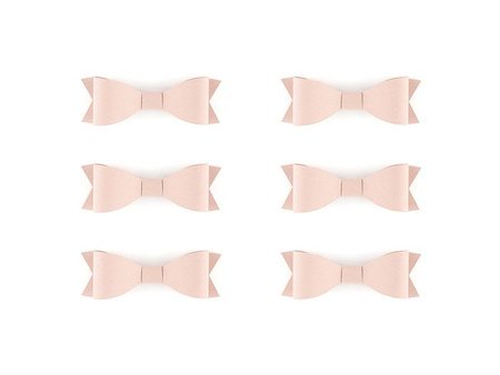 Dekoracje papierowe Kokardki, pudrowy róż (1 karton / 50 op.) (1 op. / 6 szt.)