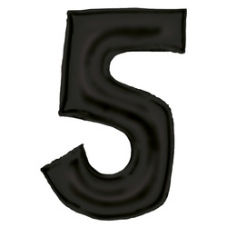 BALON FOLIOWY CYFRA 5 CZARNY MAT 86 CM