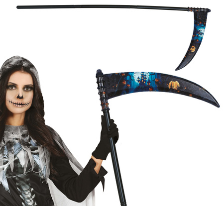 ODŁĄCZANA KOSA Z UPIORNYM NADRUKIEM 100 CM