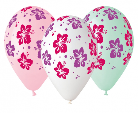 BALONY KOLOROWY HIBISKUS 13 CALI  5 SZT.