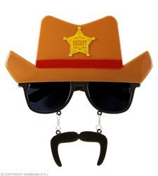 OKULARY Z BRODĄ I WĄSAMI KOWBOJA