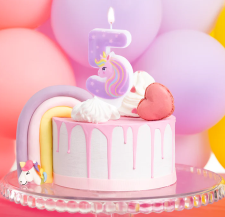 ŚWIECZKA NA TORT JEDNOROŻEC CYFRA 5