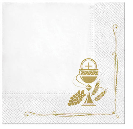 SERWETKI 33CM ZŁOTA HOSTIA 20 SZT