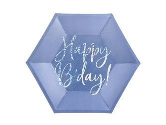 TALERZYKI HAPPY B'DAY! GRANATOWE 20 CM