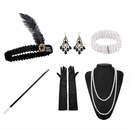 ZESTAW RETRO DAMSKI CZARNY 6 EL.