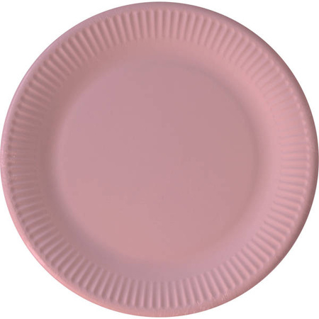 TALERZYKI PAPIEROWE RÓŻOWE 23 CM 8 SZT.