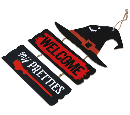 ZNAK WELCOME KAPELUSZ CZAROWNICY HALLOWEEN 32 X 21 CM