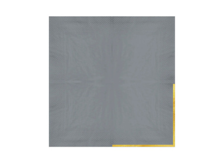 SERWETKI PAPIEROWE SZARE ZE ZŁOTYM OBRAMOWANIEM 33X33 CM 10 SZT