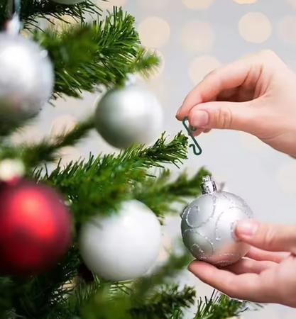 HACZYKI PLASTIKOWE DO BOMBEK 60 SZT ZIELONE ŚWIĘTA