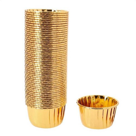 FOREMKI NA MUFFINKI BABECZKI ZŁOTE 50 SZT 