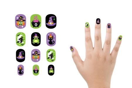 SZTUCZNE PAZNOKCIE DLA DZIECI CZAROWNICA