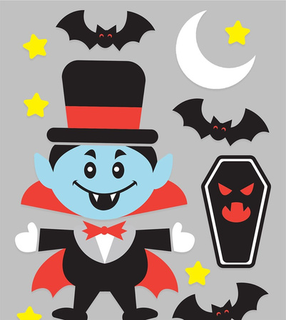 NAKLEJKI ŻELOWE WAMPIR HALLOWEEN