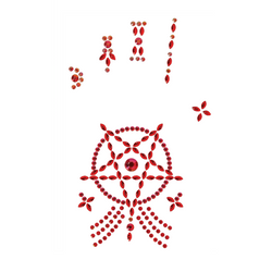 KRYSZTAŁKI NA RĘKĘ CZERWONE SATANISTYCZNE 11X18 CM