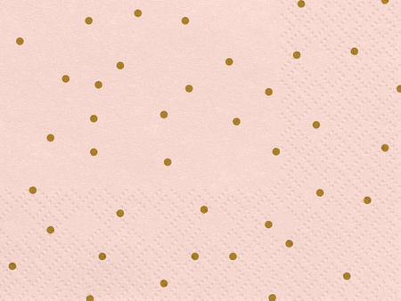 SERWETKI 33x33cm J.RÓŻ W KROPKI ZŁOTE