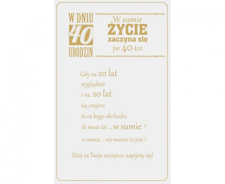 KARTKA URODZINOWA 40 URODZINY 13 X 20,5 CM