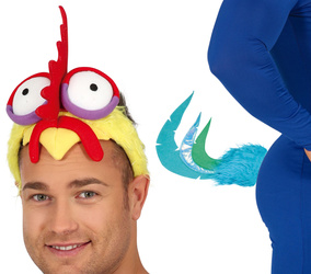 ZESTAW KURCZAKA DWUCZĘŚĆIOWY OGON I CZAPKA