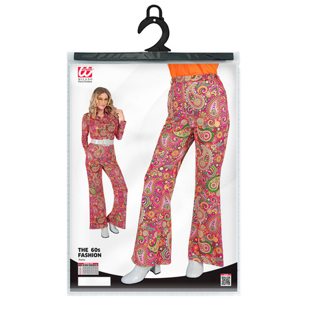 SPODNIE DAMSKIE LATA 70 RÓŻOWE ŁEZKI