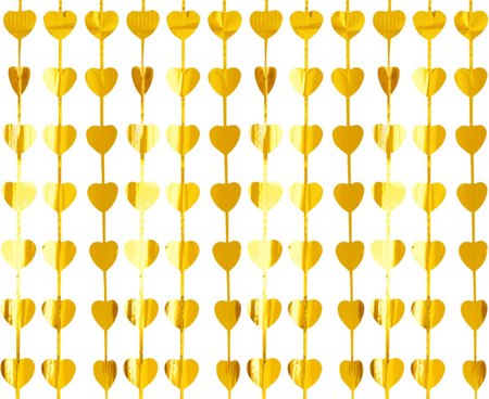 KURTYNA SERCA  METALICZNA ZŁOTA 100 X 200 CM