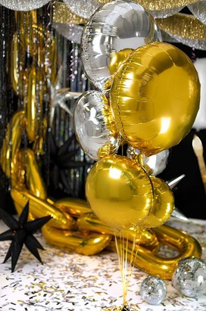 BALON FOLIOWY OKRĄGŁY ZŁOTY 45 CM