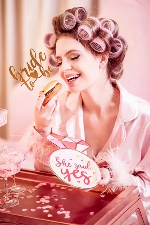 TOPPER NA TORT BRIDE TO BE RÓŻOWE ZŁOTO