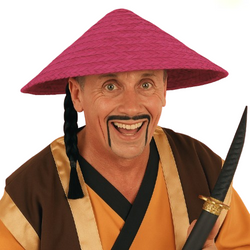 KAPELUSZ WIETNAMCZYKA SŁOMKOWY CIEMNORÓŻOWY