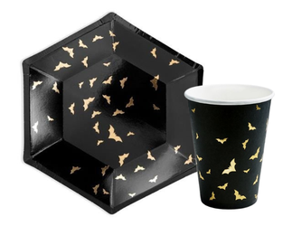 ZESTAW NIETOPERZE TALERZYKI+KUBECZKI