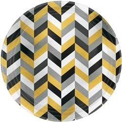 TALERZYKI PAPIEROWE ZYGZAKI 27 CM