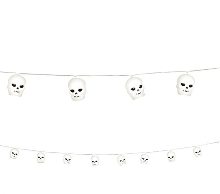 GIRLANDA ŚWIECĄCA 12 CZASZEK 180 CM HALLOWEEN