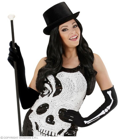 RĘKAWICZKI CZARNE DŁUGIE KOŚCI