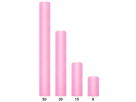 TIUL GŁADKI RÓŻOWY 15 cm x 9 m