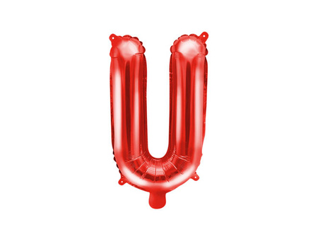 BALON FOLIOWY 35 CM LITERA "U" CZERWONY