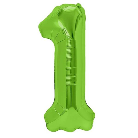 BALON FOLIOWY 100 CM CYFRA 1 ZIELONY