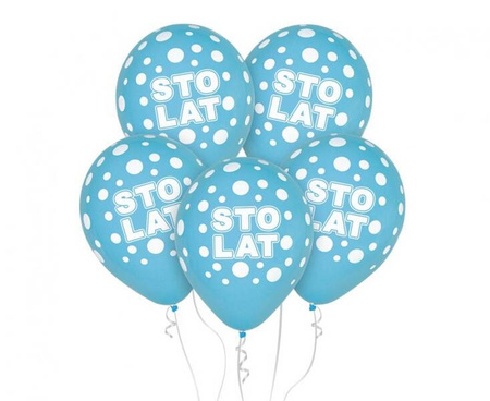 BALONY STO LAT NIEBIESKIE 30 CM 5 SZT