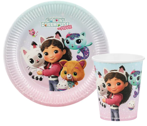 ZESTAW KOCI DOMEK GABI FILM: TALERZYKI + KUBECZKI 