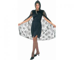 PELERYNA Z KAPTUREM PAJĘCZYNA 100 CM HALLOWEEN