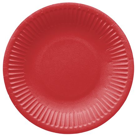 TALERZYKI PAPIEROWE CZERWONE 23 CM 8 SZT