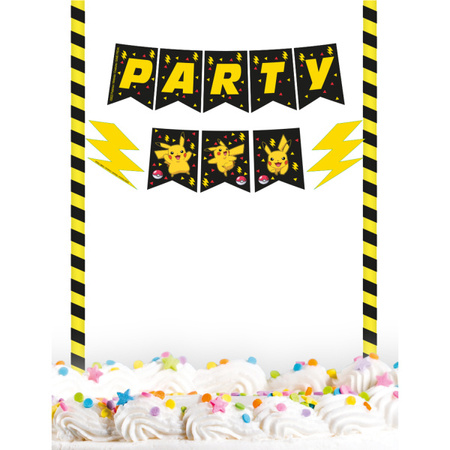 DEKORACJA NA TORT TOPPER POKEMON PARTY 19 X 25 CM