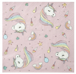 SERWETKI PAPIEROWE BAJKOWY JEDNOROŻEC 33X33 CM 20 SZT