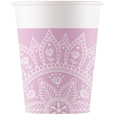 ZESTAW MANDALA FIOLETOWE TALERZYKI KUBECZKI