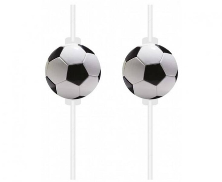 SŁOMKI PAPIEROWE PIŁKA NOŻNA 4 SZT.