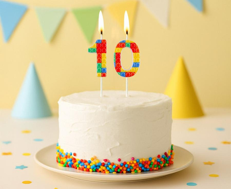 ŚWIECZKA CYFRA 0 KOLOROWA KLOCKI