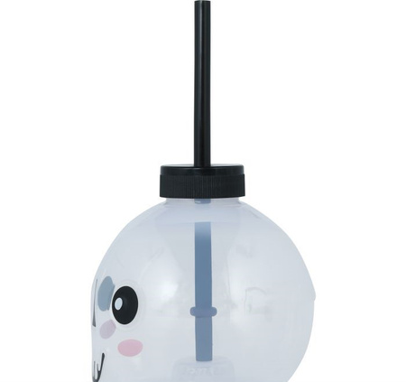 KUBEK SŁODKA CZASZKA ZE SŁOMKĄ LED 17 CM