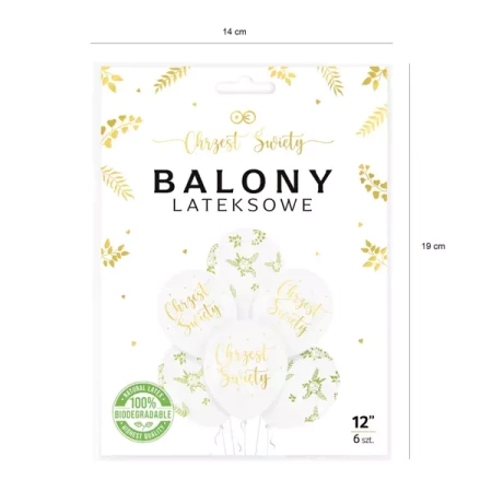 BALONY 30 CM CHRZEST ŚWIĘTY 6 SZT.