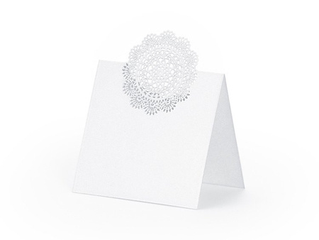 WIZYTÓWKI NA STÓŁ ROZETA BIAŁE 10 szt.